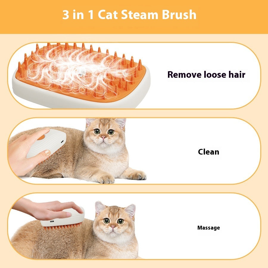 USB Rechargeable Pet Steam Grooming Comb