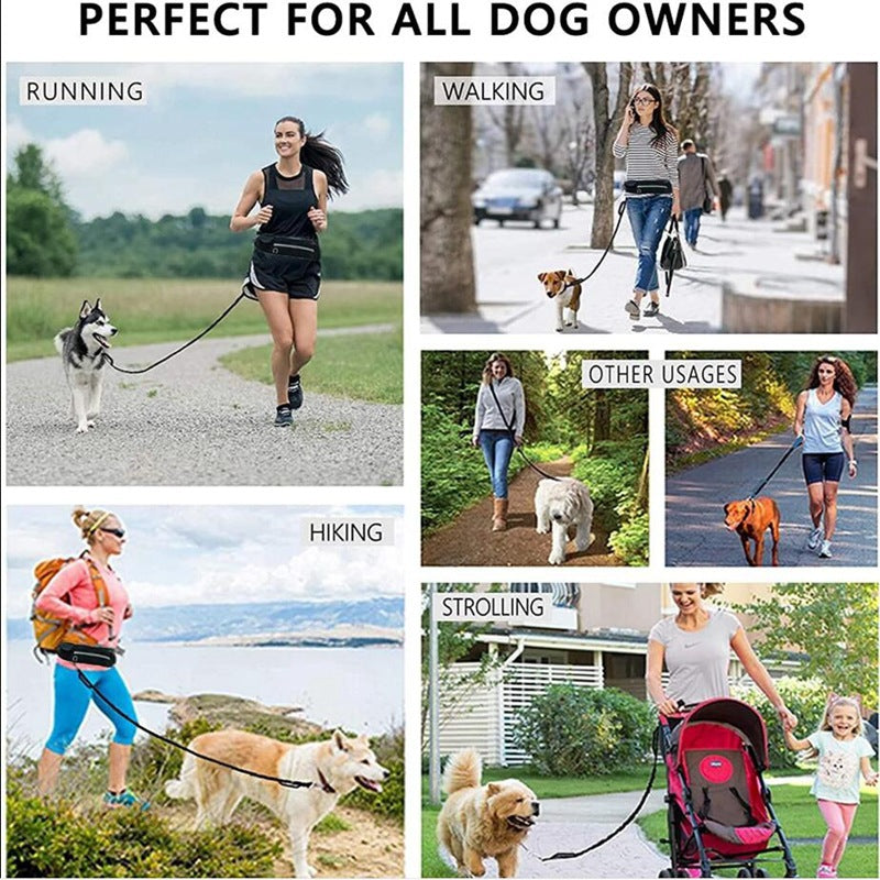 Hands‑Free Dog Walking Belt with Bungee Leash