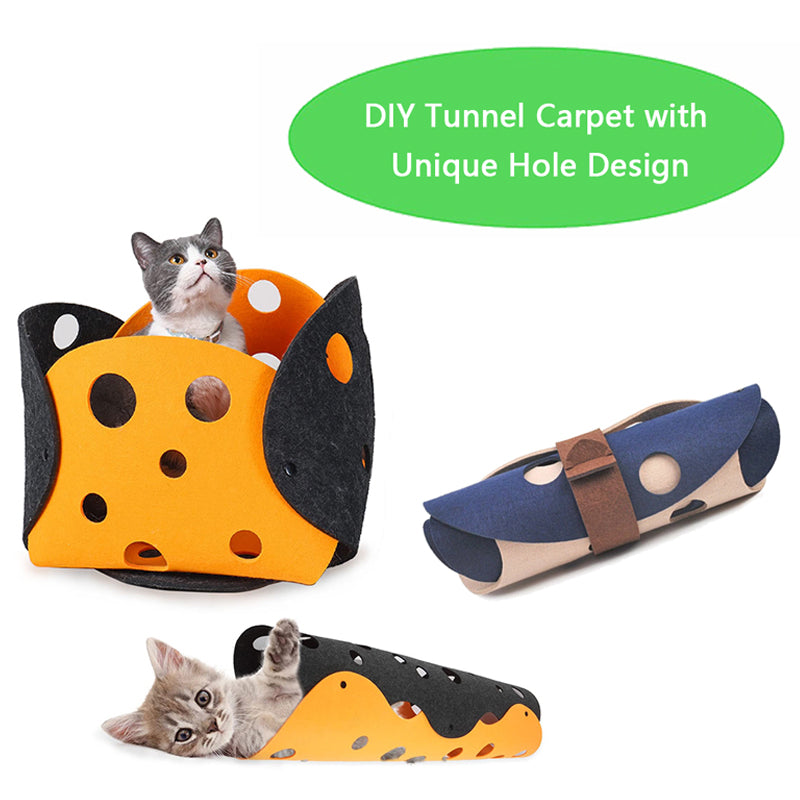 Cat Tunnel Toy – Felt Collapsible Tube