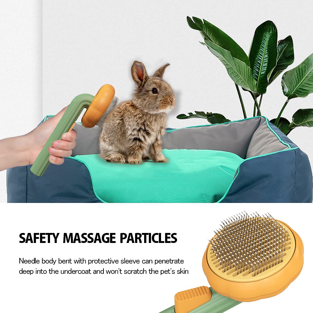 Pet Pumpkin Self‑Cleaning Slicker Brush