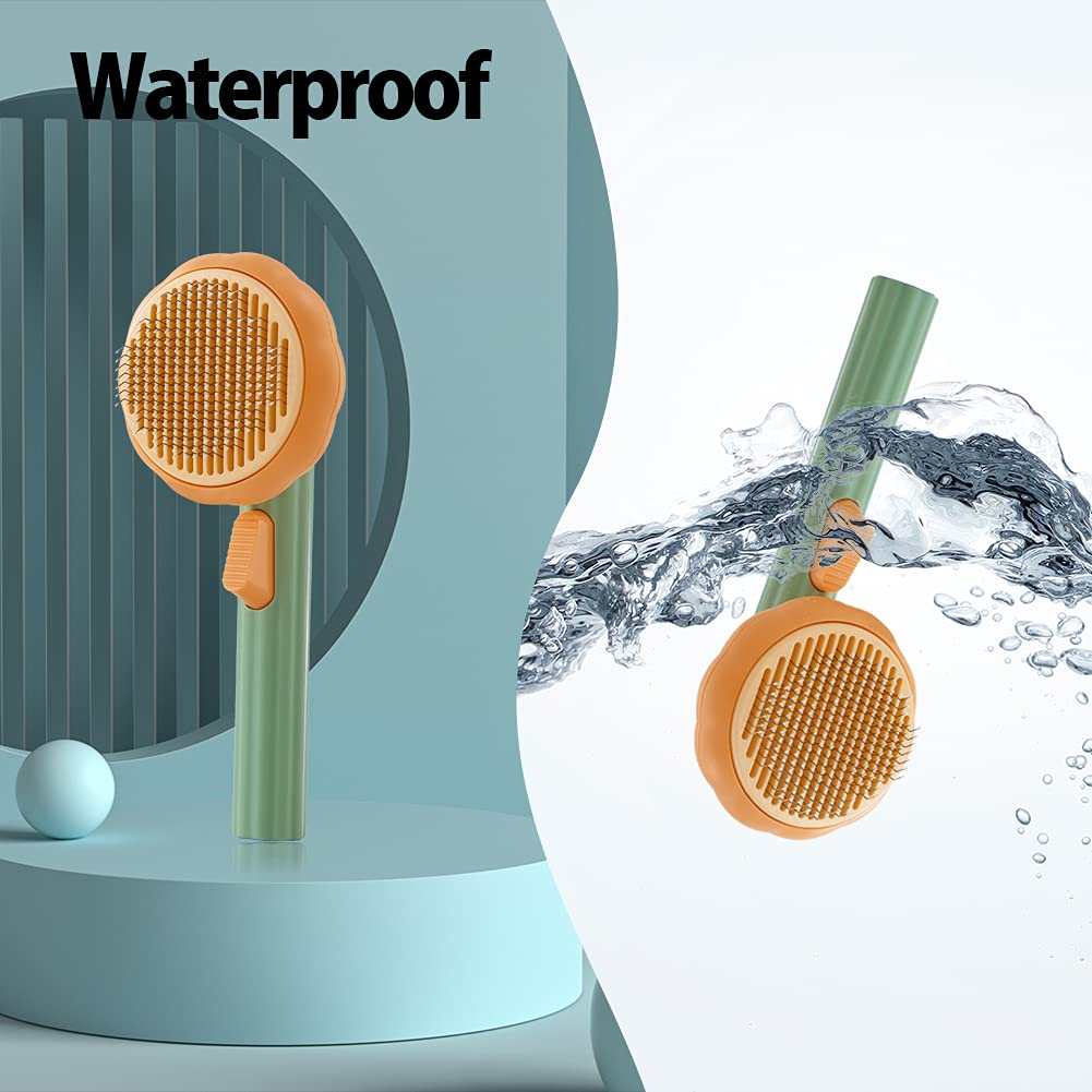 Pet Pumpkin Self‑Cleaning Slicker Brush