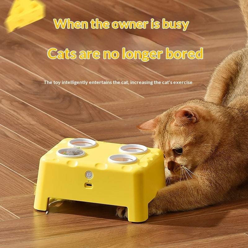 3-in-1 Cheese House Smart Cat Toy