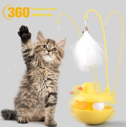 Cat Toys - Interactive Toy For Cat , Kitten Toys, Lightweight Resin Duck Shape Fun Stick For Kitten Play Indoor Outdoor ,Removable And Washable Duck Cat Toy