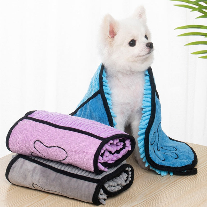 Super‑Absorbent Microfiber Pet Bath Towel & Dog Bathrobe – Quick‑Dry