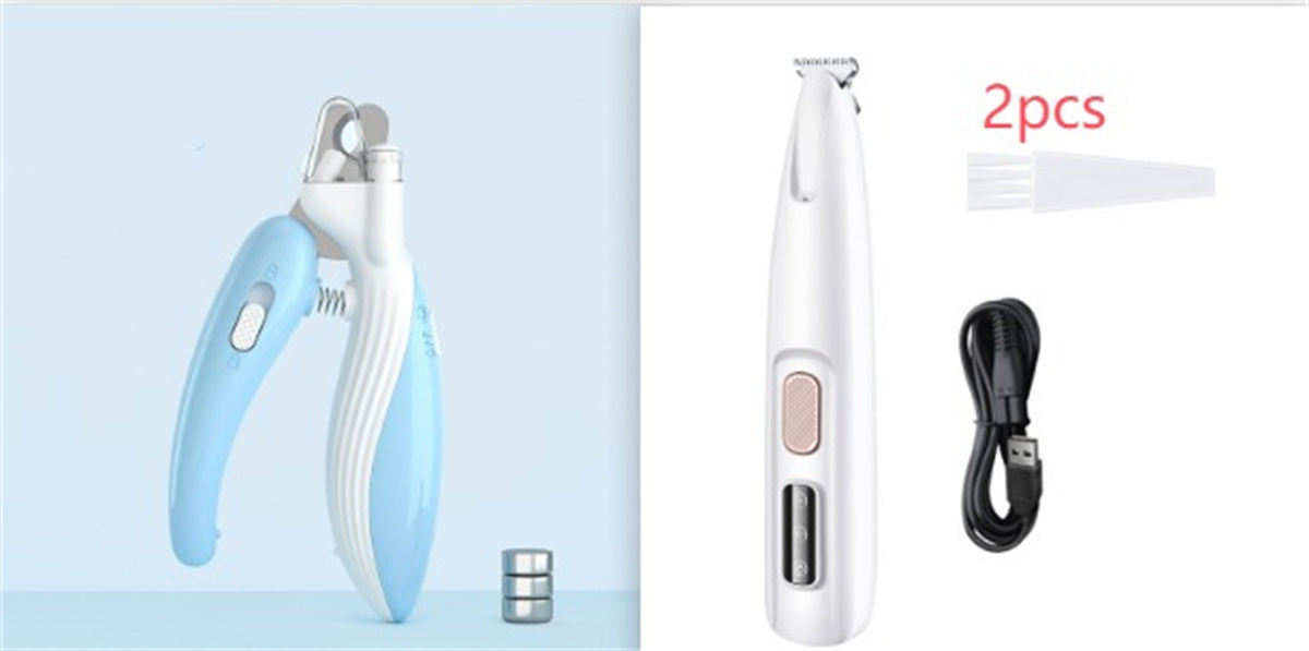 Waterproof Pet Paw Trimmer with LED Light & Wide Blade