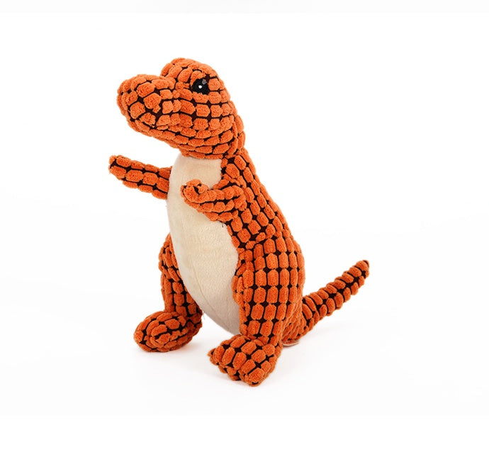 Dinosaur Plush Dog Toy with Squeaker