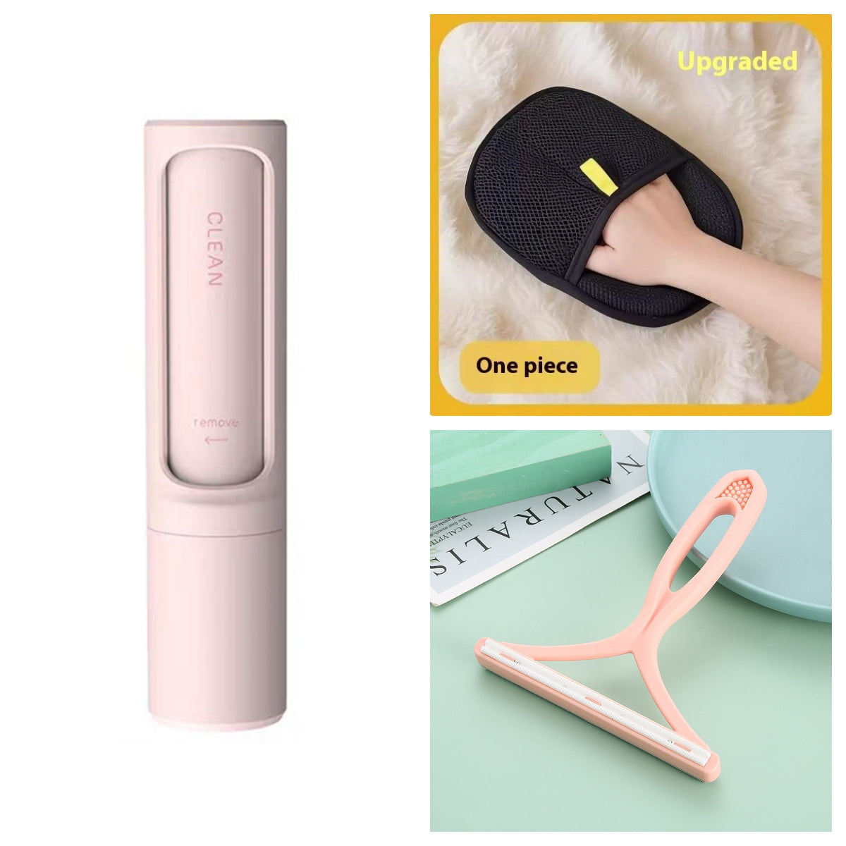 2‑in‑1 Reusable Pet Hair Remover & Self‑Cleaning Lint Brush