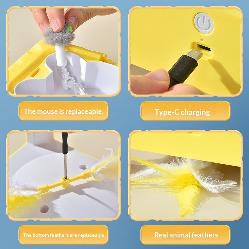 3-in-1 Cheese House Smart Cat Toy