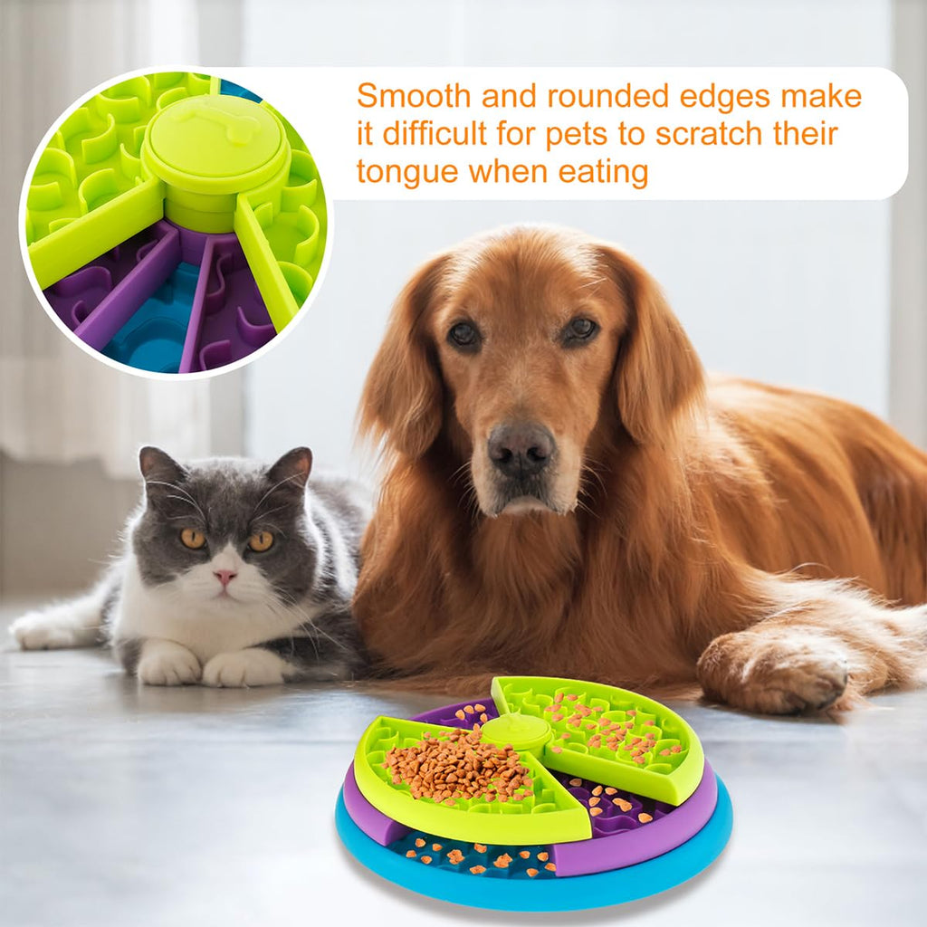 3‑in‑1 Slow‑Feed Pet Bowl with Puzzle & Lick Mat