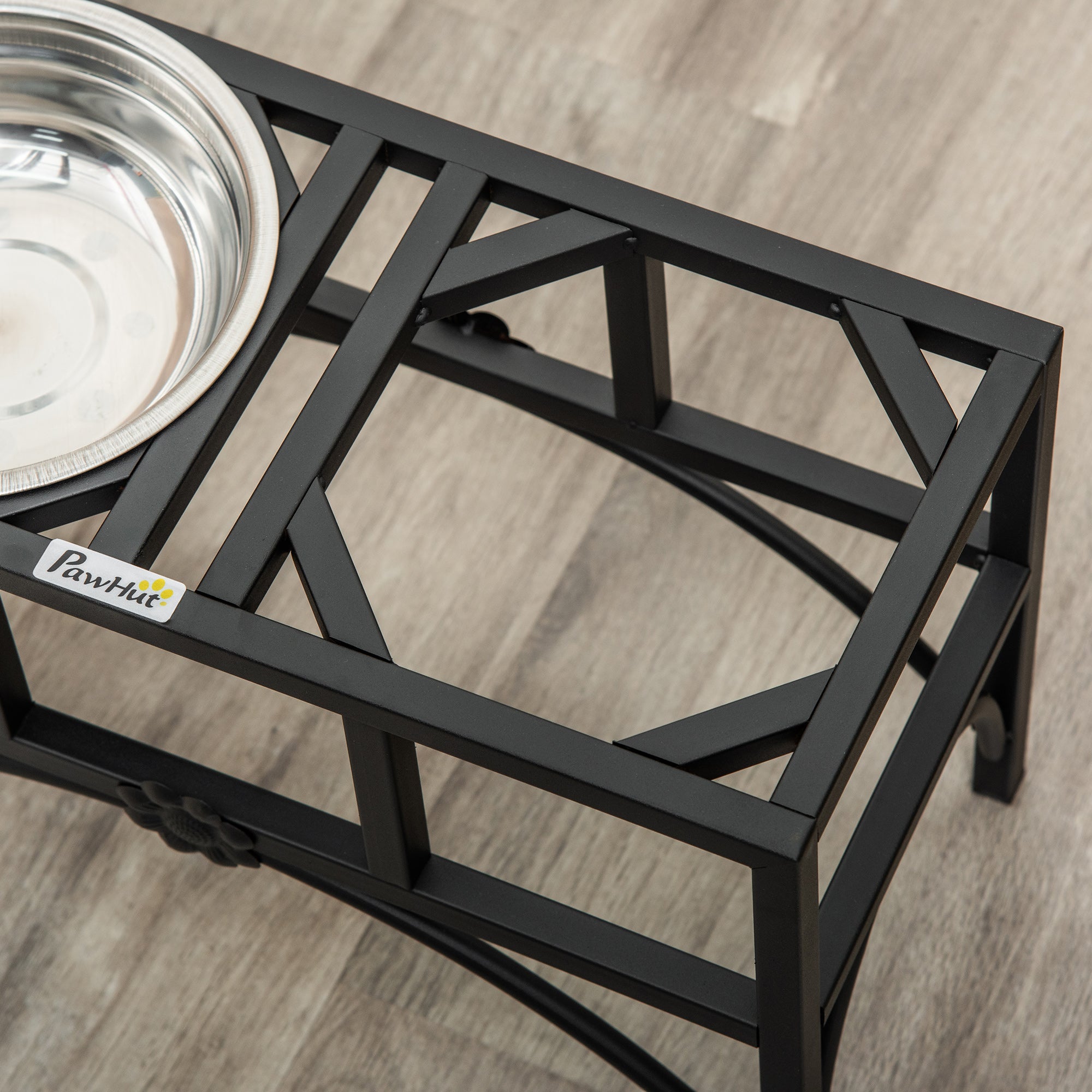 17″ Heavy‑Duty Elevated Dog Feeding Station with Double Stainless Bowls