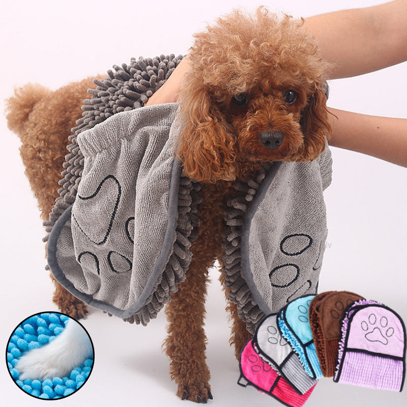 Super‑Absorbent Microfiber Pet Bath Towel & Dog Bathrobe – Quick‑Dry