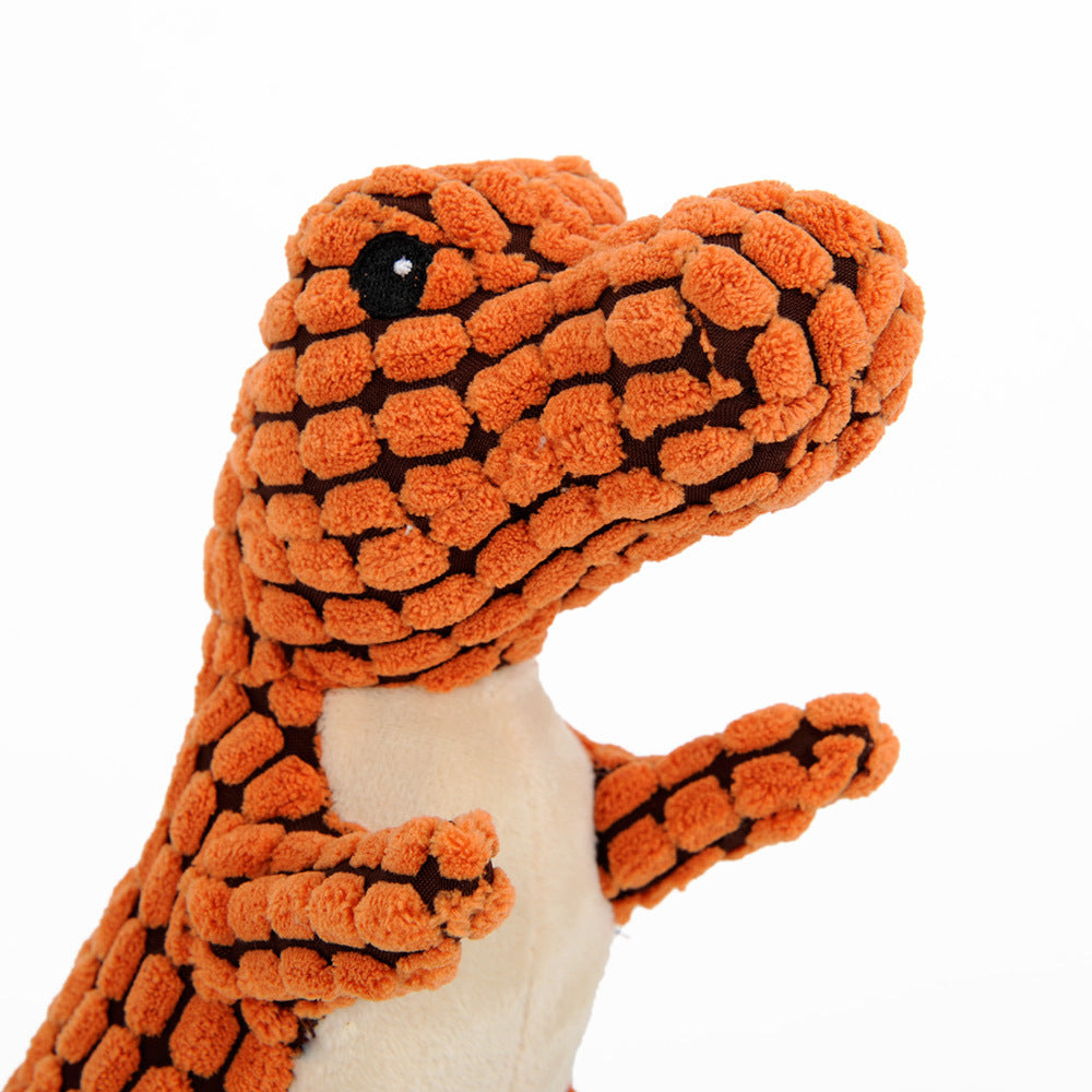 Dinosaur Plush Dog Toy with Squeaker