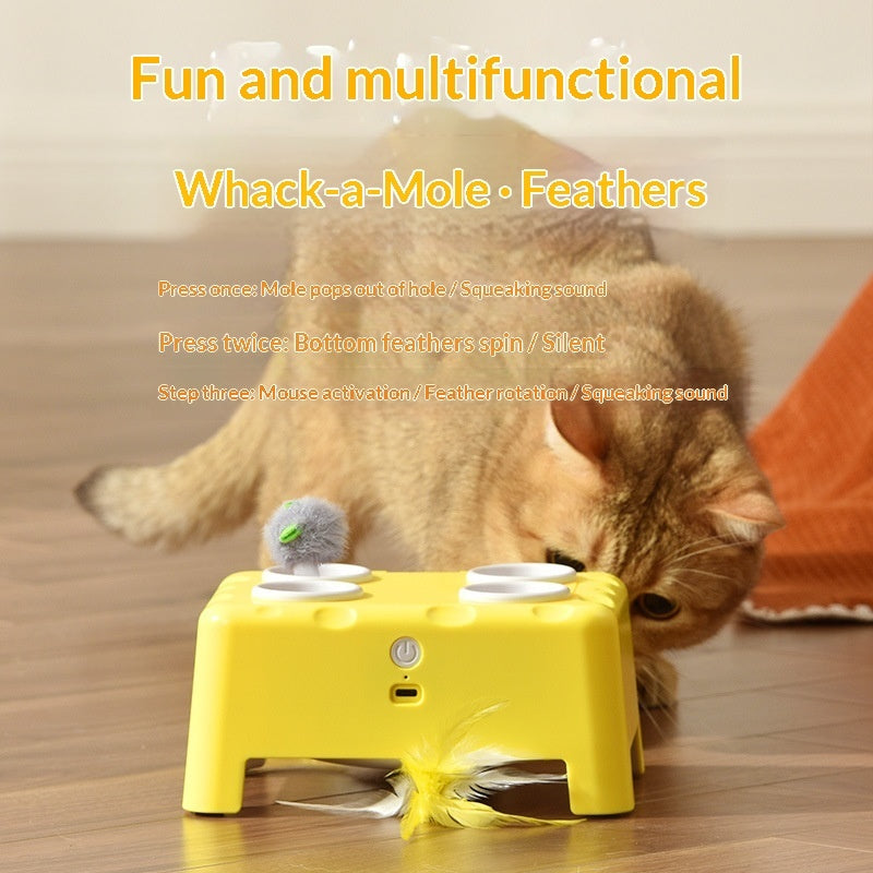 3-in-1 Cheese House Smart Cat Toy