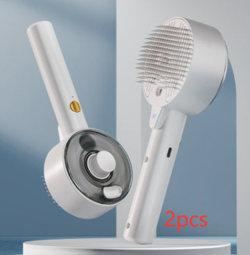 Pet Steam Grooming Brush & Self‑Cleaning Hair Remover