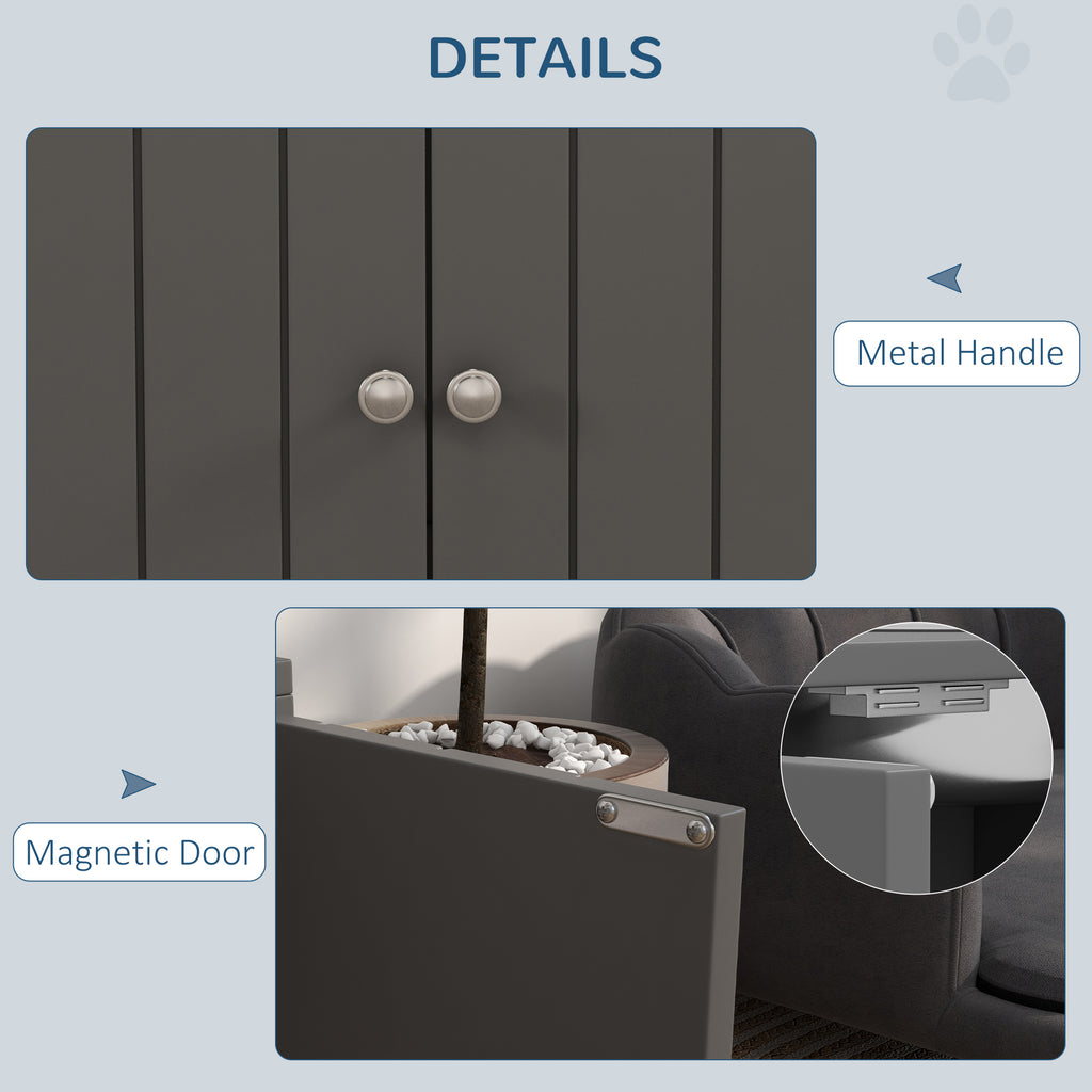 Elevated Dog Bowls with 44L Storage Cabinet – Gray