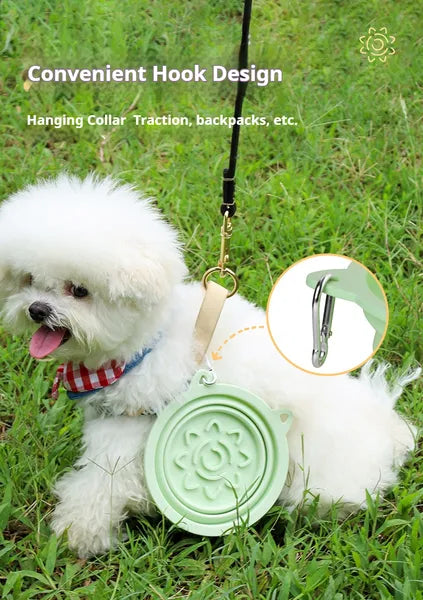 3‑in‑1 Collapsible Travel Dog Bowl with Slow‑Feeder & Suction Base