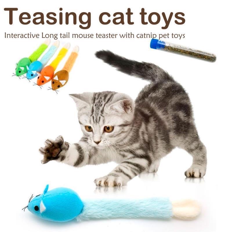 Long‑Tail Mouse Cat Teaser Toy