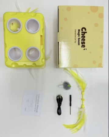 3-in-1 Cheese House Smart Cat Toy