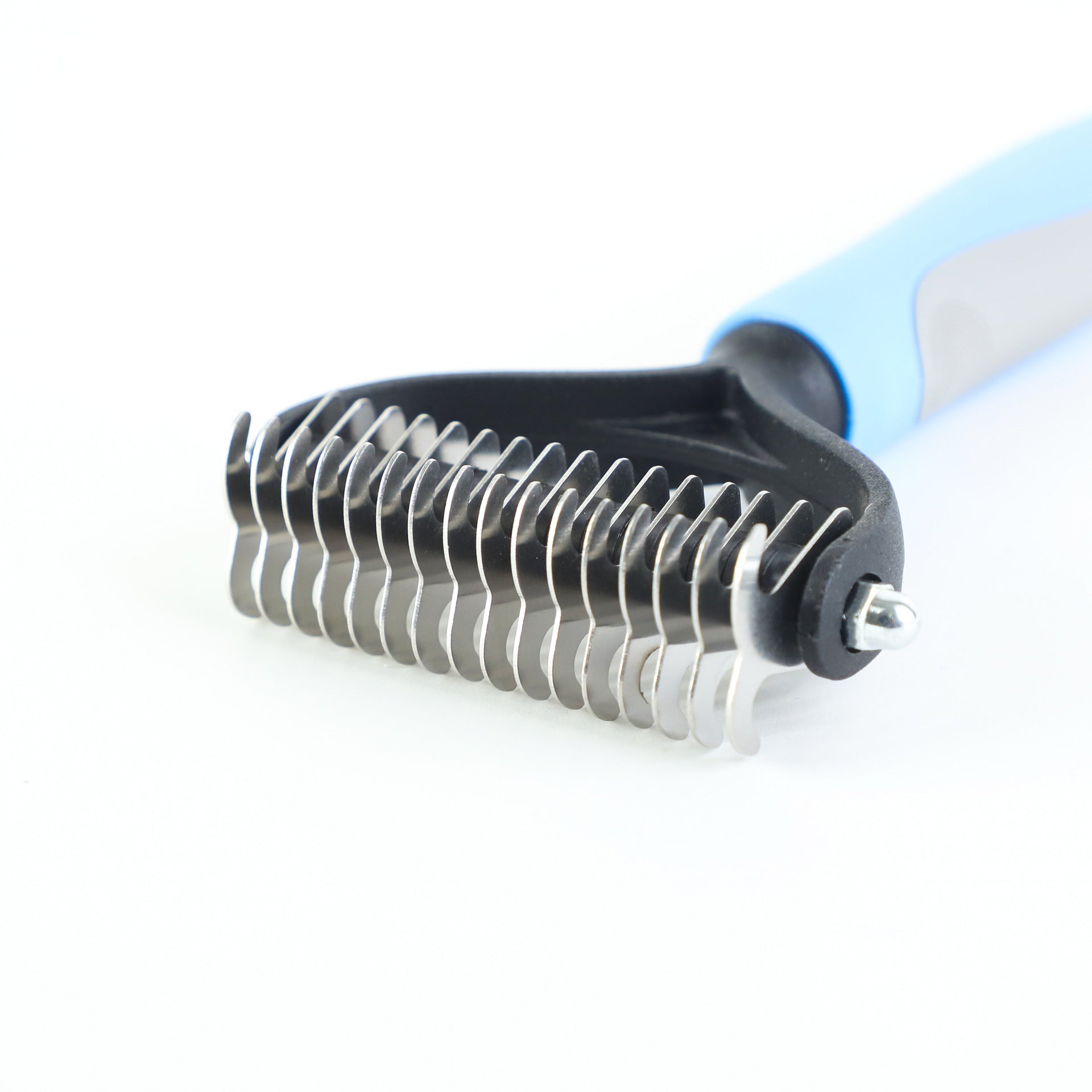 Stainless Steel Double‑Sided Pet Dematting & Shedding Brush