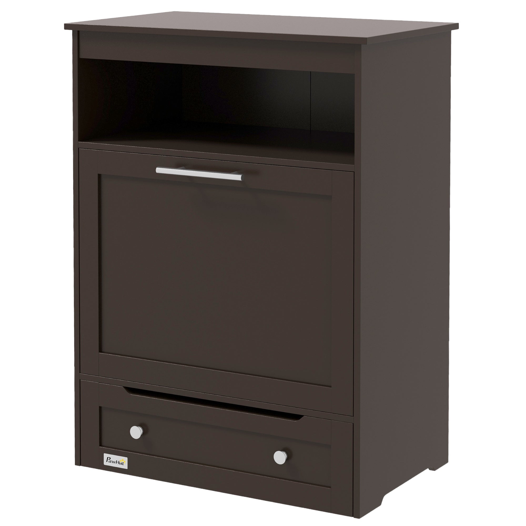 Pet Feeder Station Cabinet with Raised Bowls & Food Storage