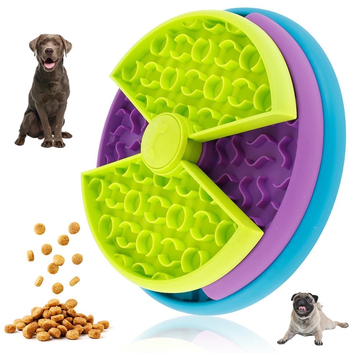 3‑in‑1 Slow‑Feed Pet Bowl with Puzzle & Lick Mat