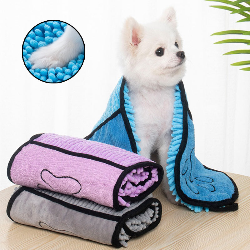 Super‑Absorbent Microfiber Pet Bath Towel & Dog Bathrobe – Quick‑Dry