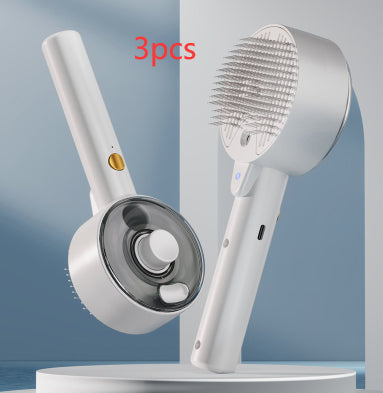 Pet Steam Grooming Brush & Self‑Cleaning Hair Remover