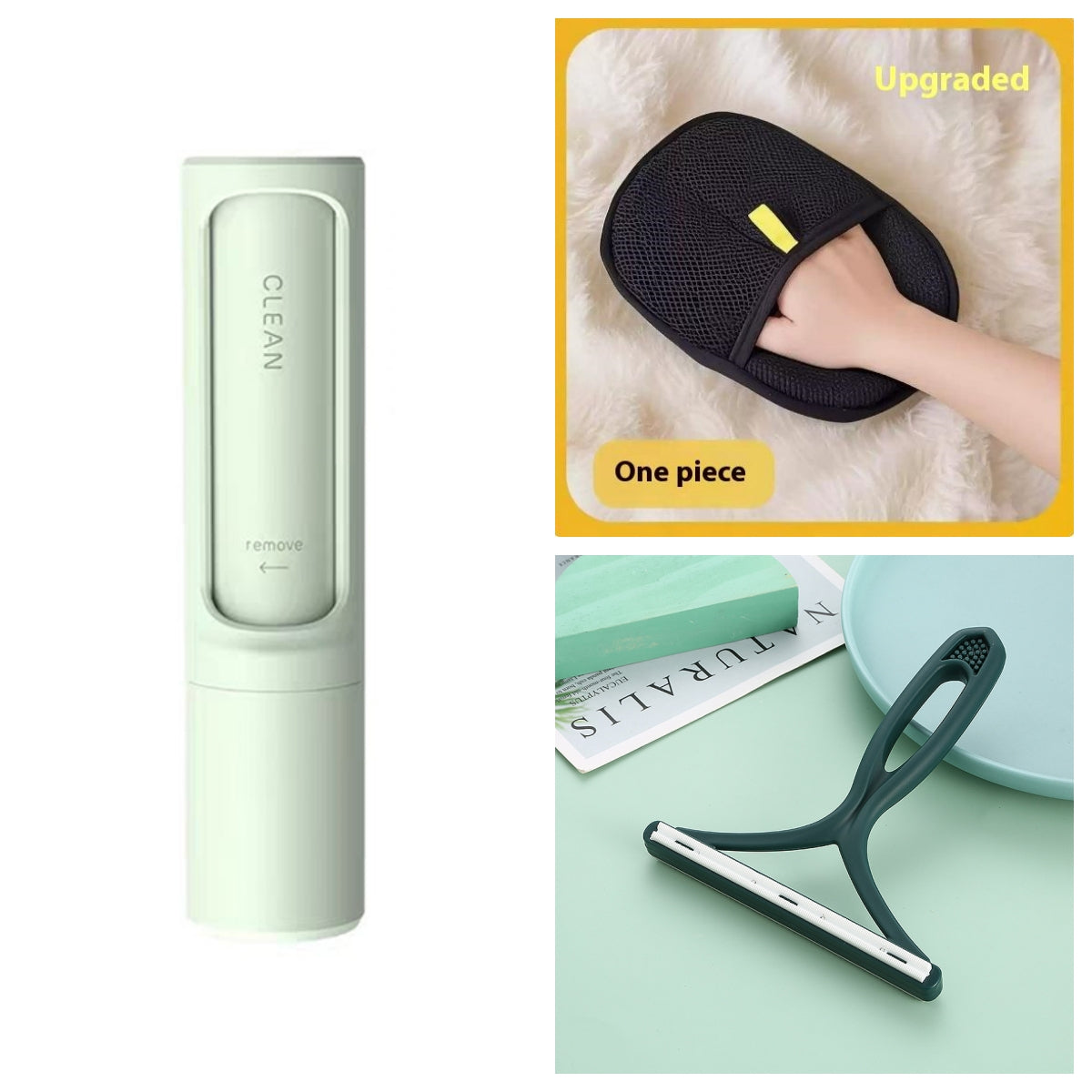 2‑in‑1 Reusable Pet Hair Remover & Self‑Cleaning Lint Brush