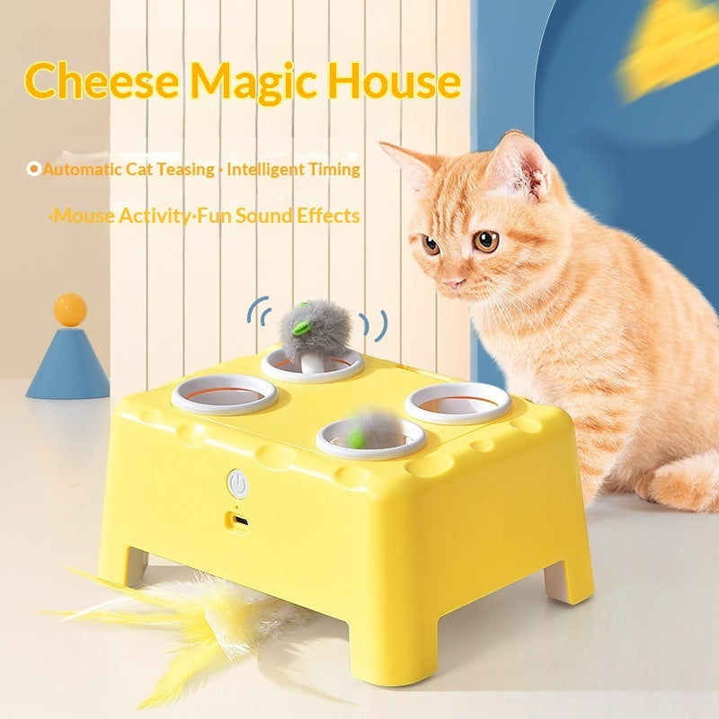 3-in-1 Cheese House Smart Cat Toy