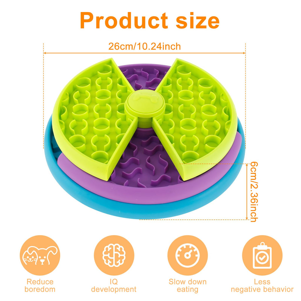 3‑in‑1 Slow‑Feed Pet Bowl with Puzzle & Lick Mat