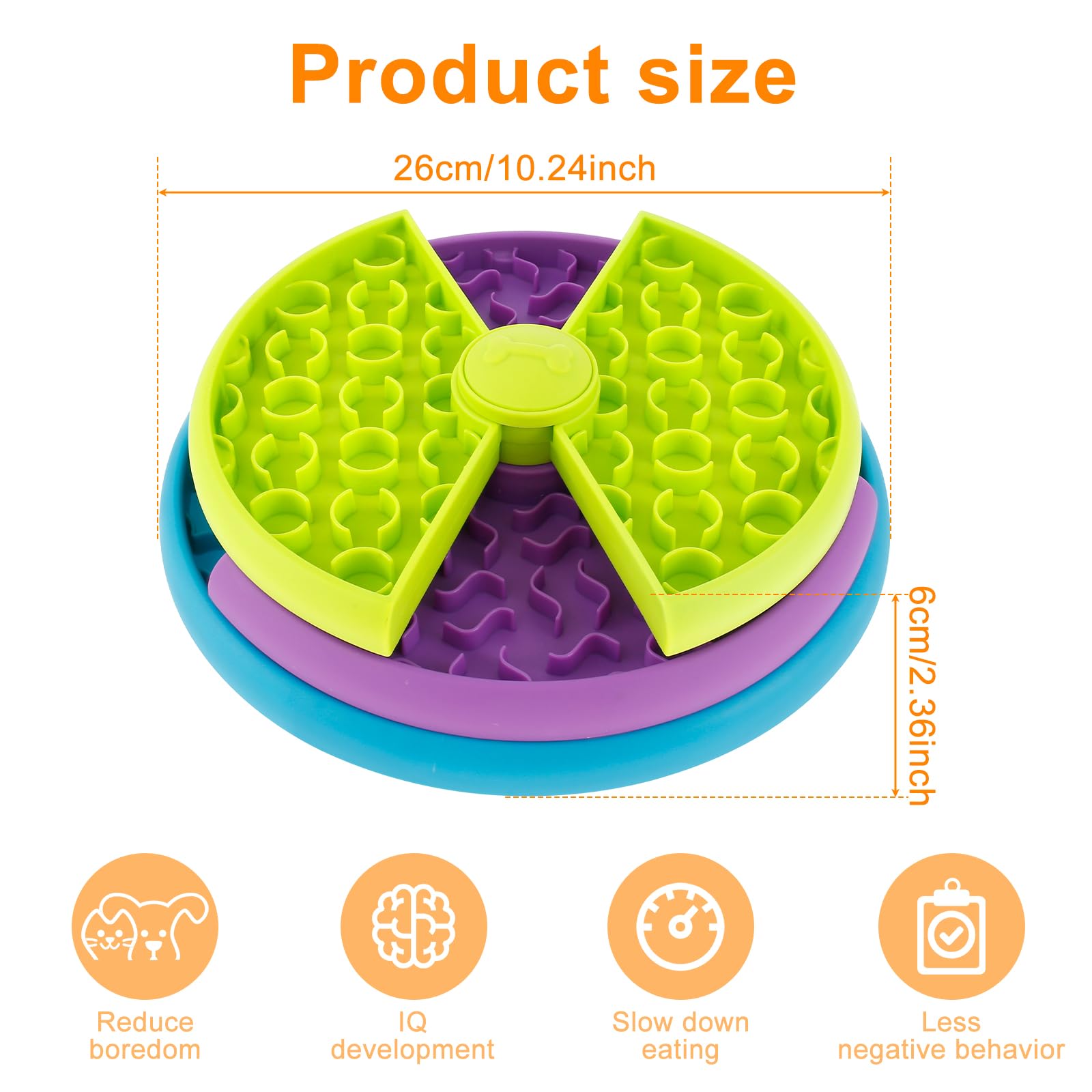 3‑in‑1 Slow‑Feed Pet Bowl with Puzzle & Lick Mat