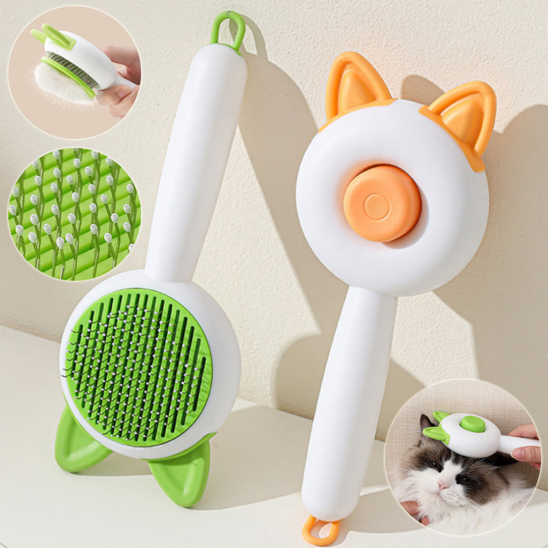Self‑Cleaning Pet Hair Remover & Dematting Brush