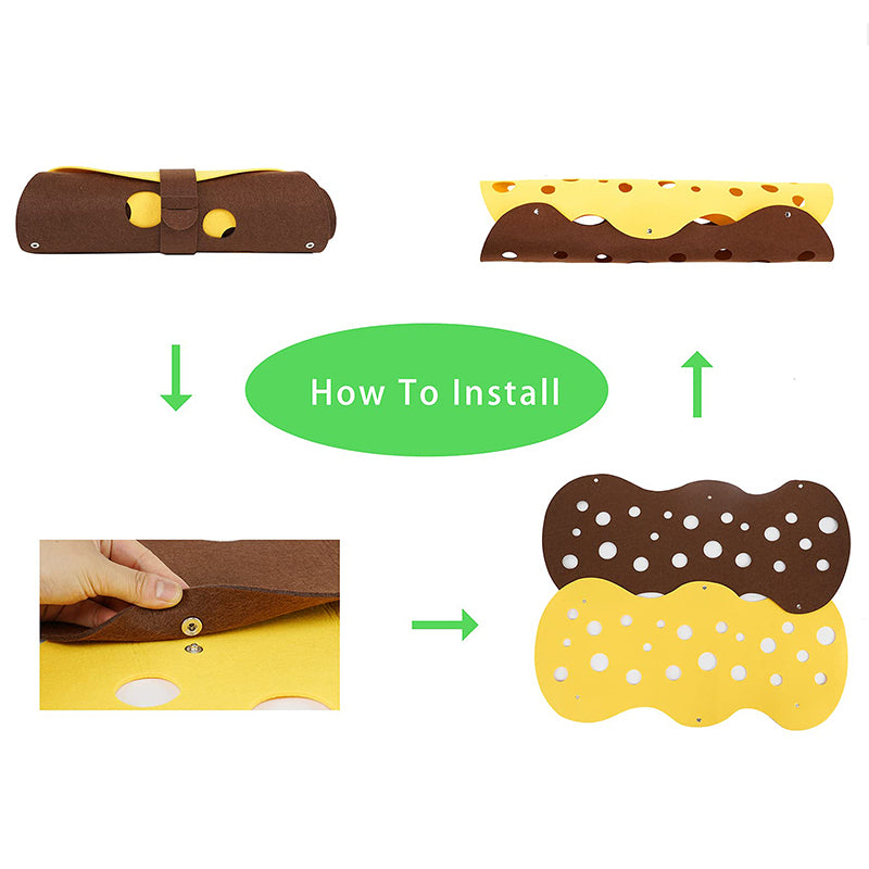 Cat Tunnel Toy – Felt Collapsible Tube