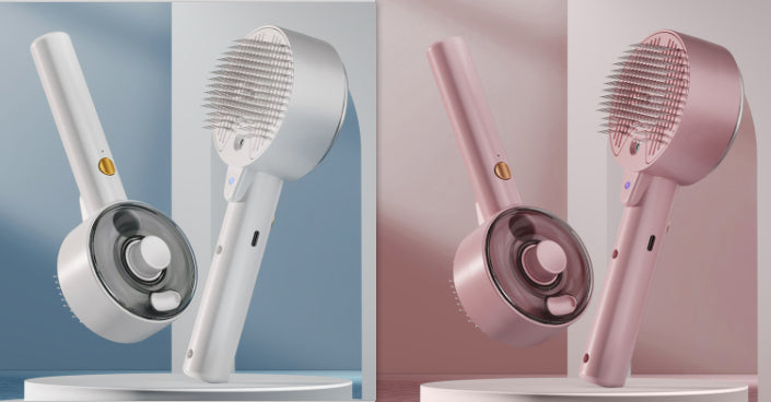 Pet Steam Grooming Brush & Self‑Cleaning Hair Remover