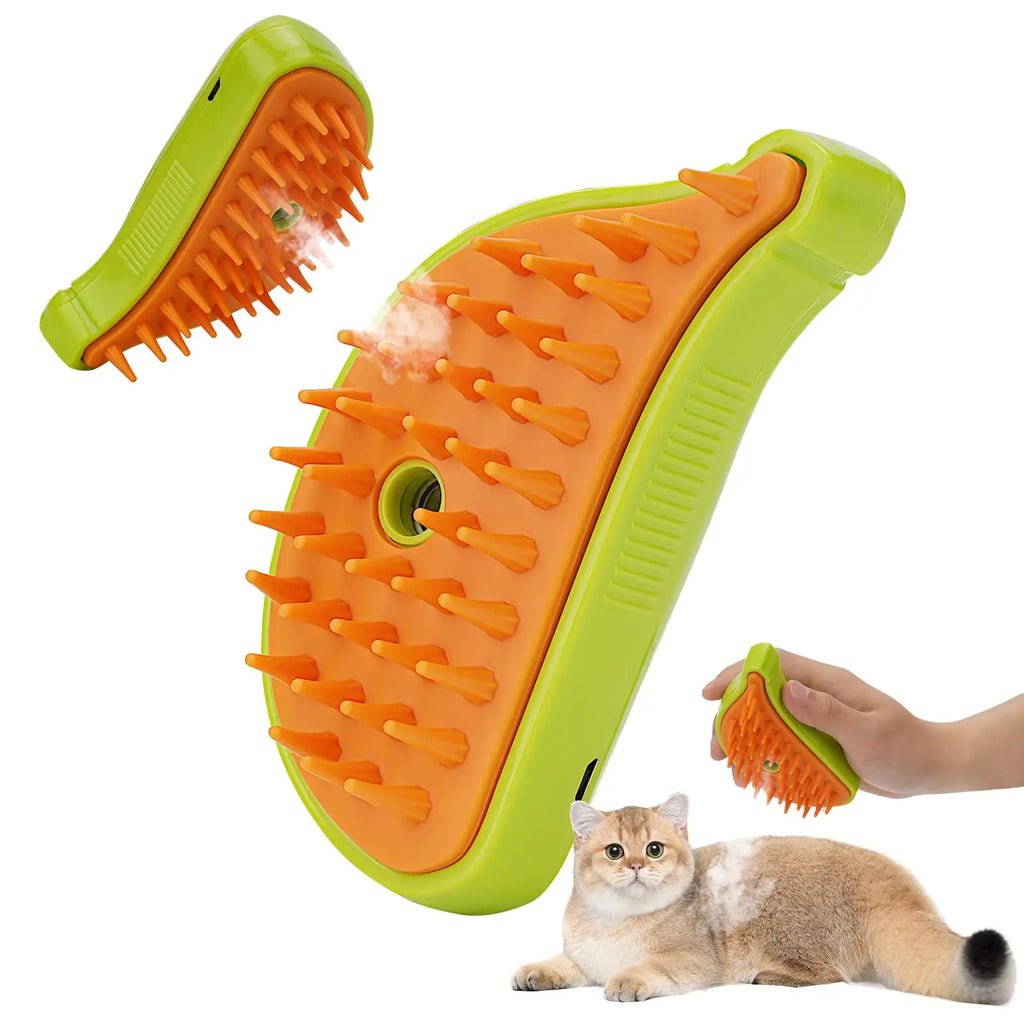 3‑in‑1 Pet Steam Grooming & Hair Removal Brush