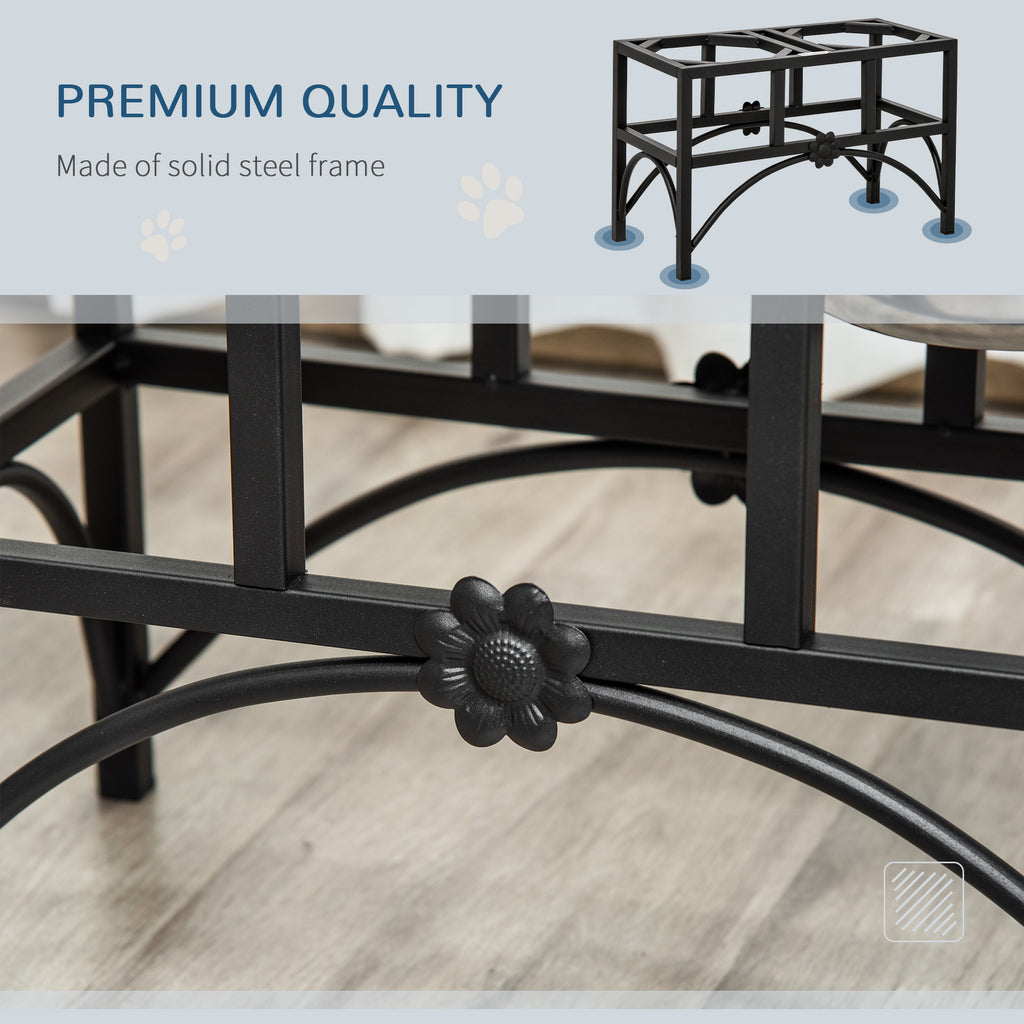 17″ Heavy‑Duty Elevated Dog Feeding Station with Double Stainless Bowls